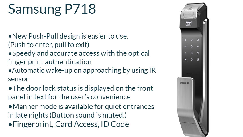 digital  door  lock  samsung  p718  security  solution  residential  home  hdb  condo  landed  singapore